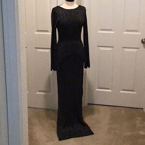 Maxi Dress Bodycon Dress Sparkly Glittery Stretchy Knit Maxi Dress Goth Size S